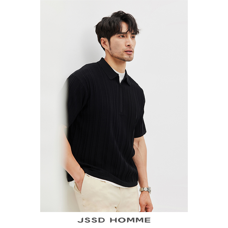 JSSD HOMME 短袖T恤男款新款男士翻领短袖长绒棉T恤男夏季POLO衫