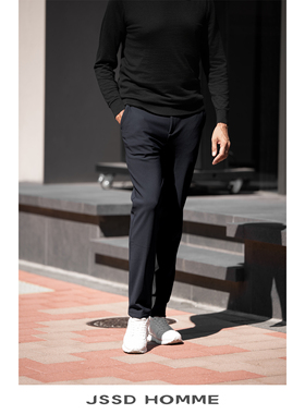JSSD HOMME 冬季新款保暖发热直筒长裤男士商务通勤保暖休闲裤男
