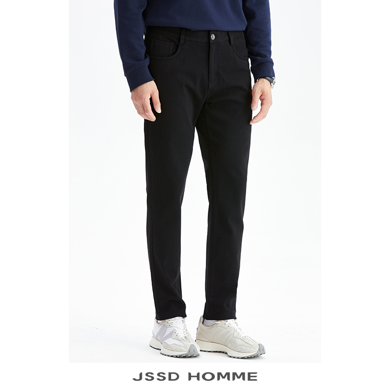 JSSDHOMMEDarkblack直筒牛仔裤