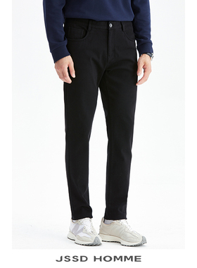 JSSD HOMME 春秋季不褪色牛仔裤男微弹黑色休闲直筒牛仔裤长裤男