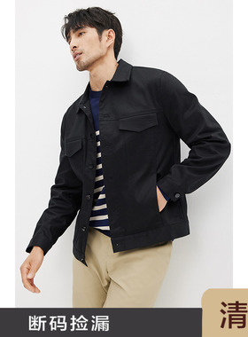 JSSD HOMME 春秋季商务休闲夹克男士长绒棉夹克通勤翻领外套男款