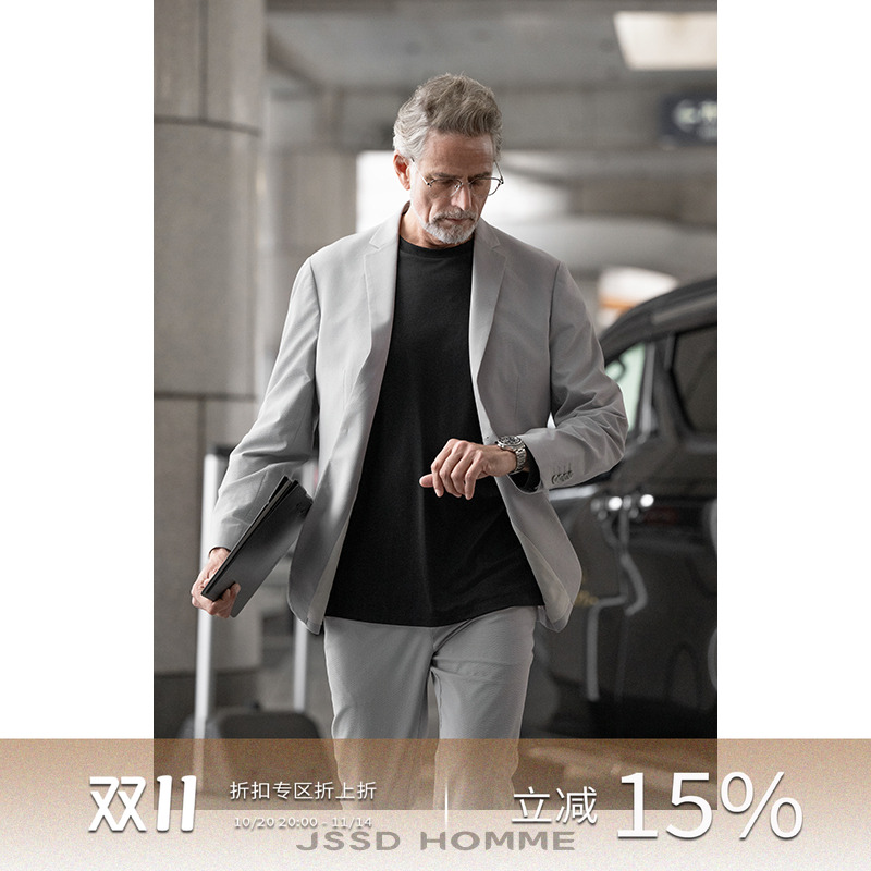 JSSDHOMME泡泡纱便服休闲西装