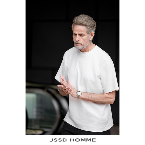 JSSDHOMME太空棉透气圆领T恤男