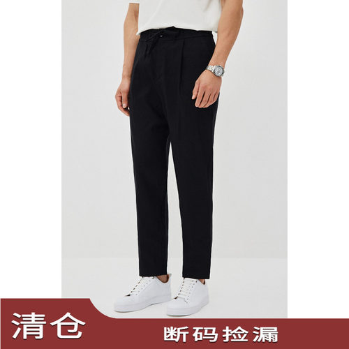 麻长裤抽绳JSSDHOMME商务休闲