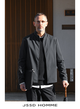 JSSD HOMME 春秋季新款日企料夹克外套男士立领商务休闲夹克男款