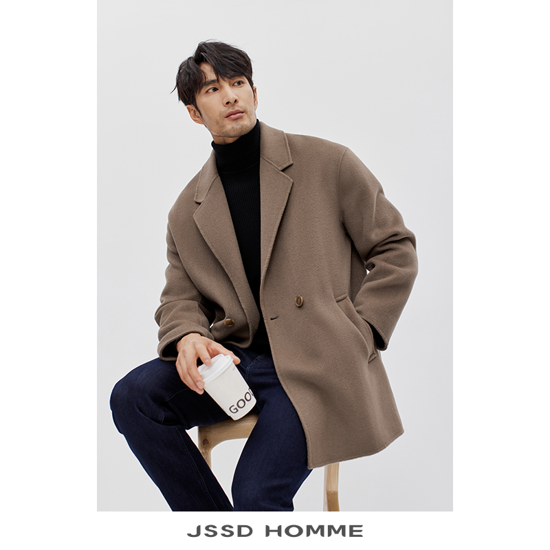 JSSDHOMME90支双面羊毛呢大衣