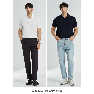 JSSD HOMME 夏季匹马棉短袖POLO衫男2024新款男士短袖翻领T恤男款