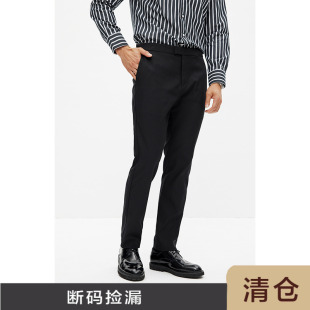 HOMME 男款 秋冬保暖纤维直筒长裤 通勤纯色商务休闲裤 子男士 JSSD