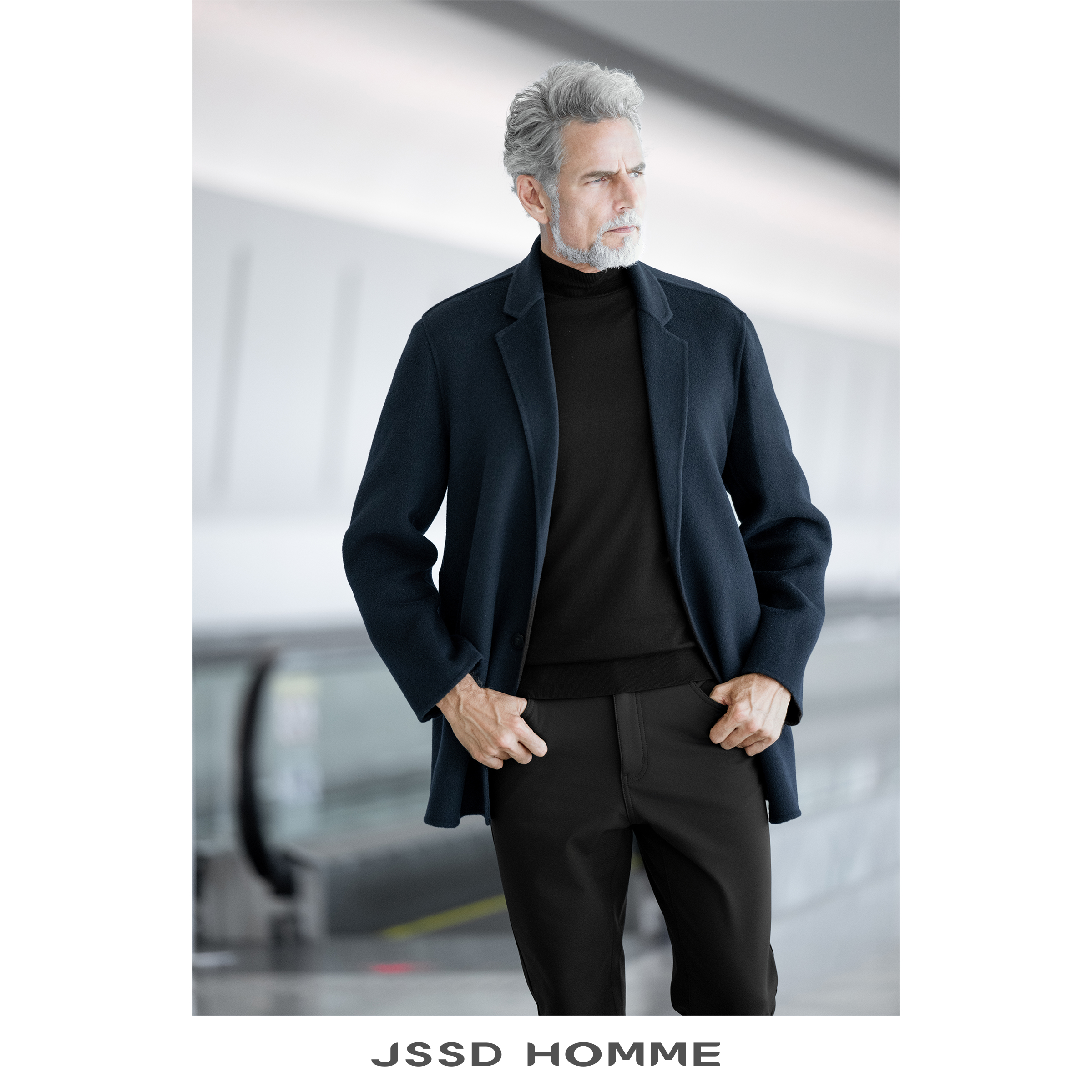 JSSDHOMME羊毛双面呢大衣男款