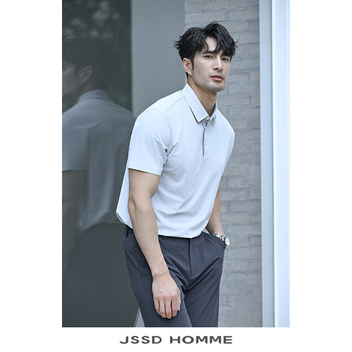 JSSDHOMME速干面料翻领短袖T恤