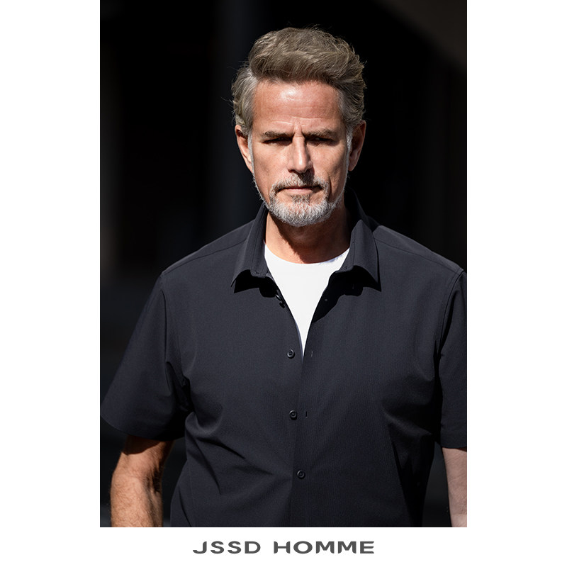 JSSD HOMME 夏季新款速干透气短袖衬衫男士短袖衬衣通勤衬衫男款
