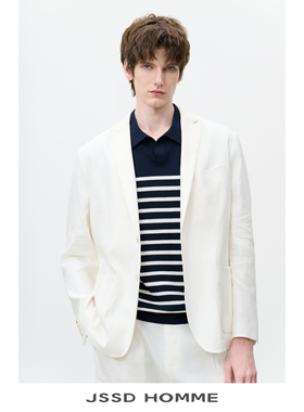JSSD HOMME NEW MONEY系列男士商务休闲通勤亚麻休闲西服外套男