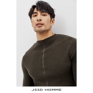 JSSD HOMME 秋冬巴素兰羊毛针织衫男士修身毛衫圆领针织毛衣男款