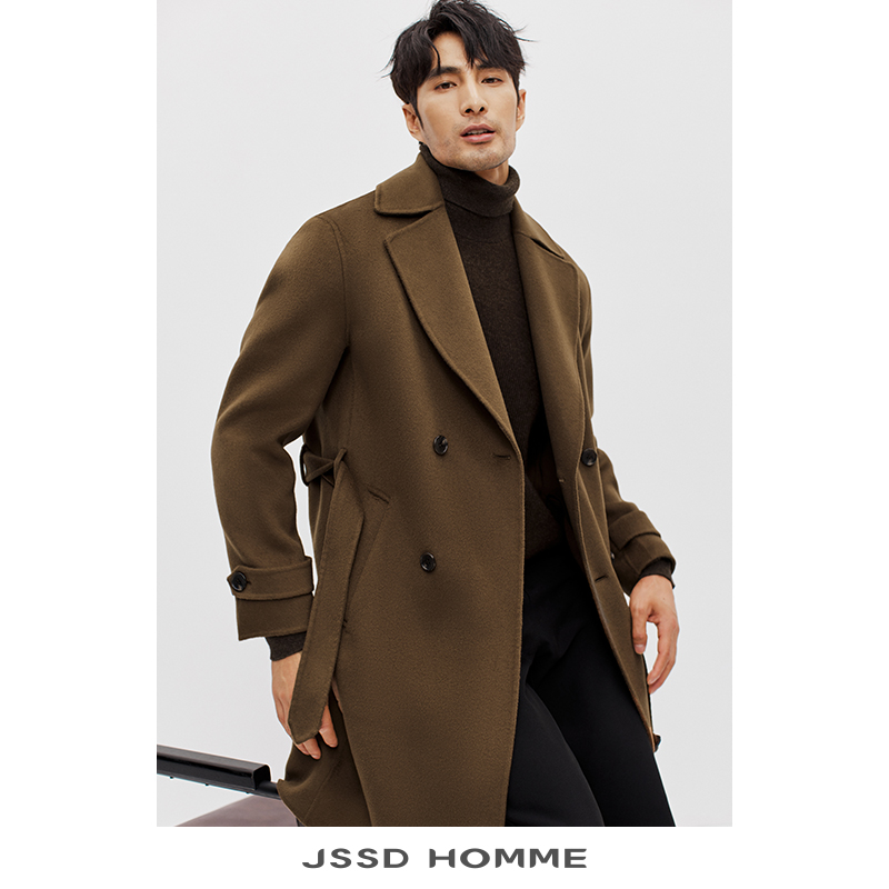 JSSDHOMME纯羊毛中长款大衣外套