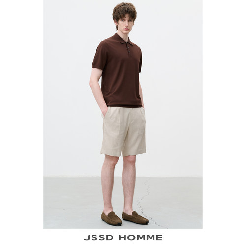 JSSDHOMME伊力特翻领针织短袖