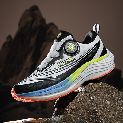 Up run男鞋旋转纽扣免系鞋带旋风箭pro跑鞋青少年初中学生运动鞋