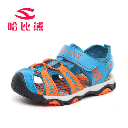 哈比熊童鞋2017夏季新款男童包头凉鞋子儿童韩版小孩宝宝沙滩鞋潮