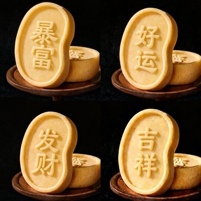食品级100g暴富发财牛油硅胶模具火锅底料模具好运吉祥模具