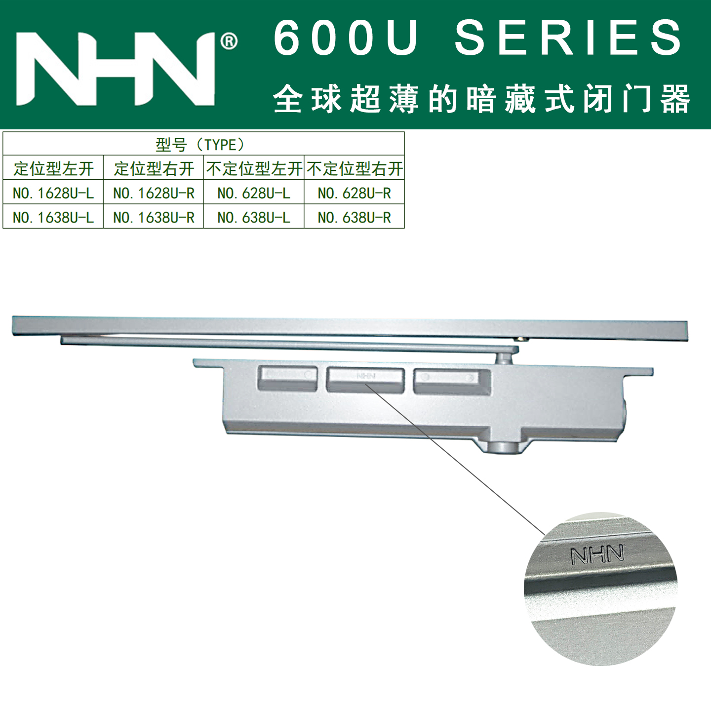 日本NHN1628U隐藏式闭门器