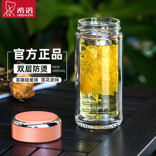 希诺高颜值女双层玻璃杯礼盒套装