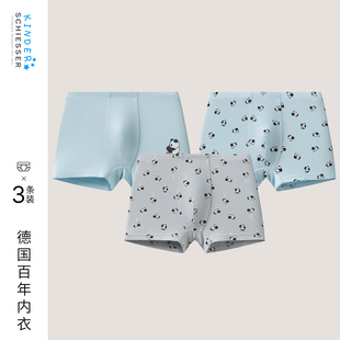男童大小童莫代尔熊猫印花平角内裤 3条装 SCHIESSER舒雅25秋冬新品