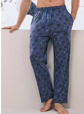 SCHIESSER舒雅男士纯棉亲肤透气印花家居长裤23417P