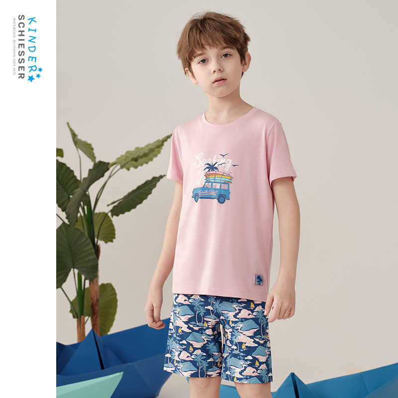 SCHIESSER舒雅童装男童莫代尔亲肤吸湿速干海岛度假睡衣家居套装,童装/婴儿装/亲子装,家居服套装,淘宝优惠券,粉丝福利购,淘宝优惠卷