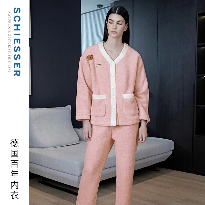 舒雅女士绵软舒暖绒家居服套装