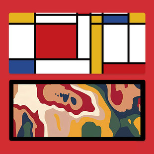 蒙德里安超大鼠标垫加厚电脑键盘垫学生书桌游戏电竞防滑桌垫定制