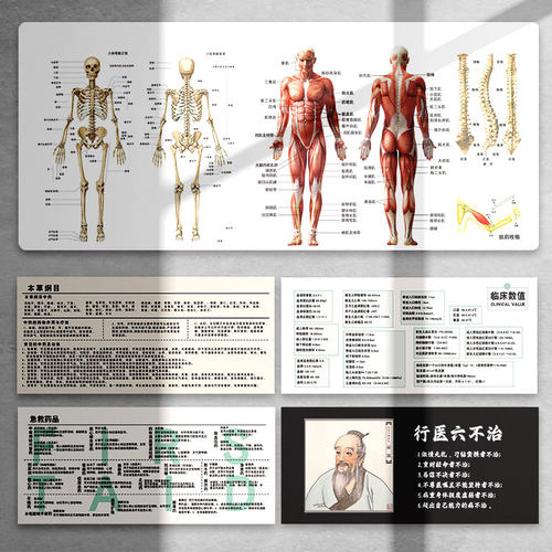 骨骼医护超大天然橡胶游戏鼠标垫锁边电脑键盘书桌垫办公防滑桌垫