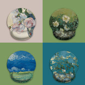 梵高油画鼠标垫护腕手腕垫手托记忆棉硅胶护手腕托垫办公笔记本