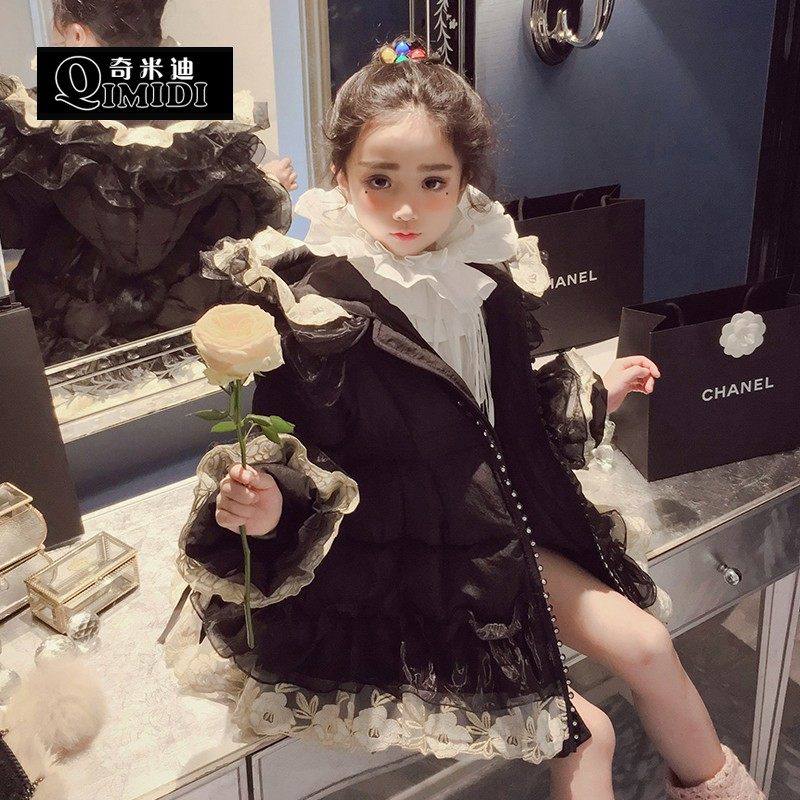 女童洛丽塔公主羽绒服中长款新款洋气儿童中小童加厚外套保暖