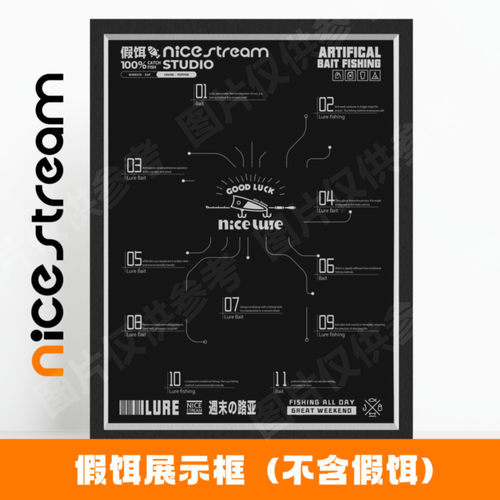 钓鱼仔nice| 原创路亚展示框 假饵展示框礼物周边（不含假饵）