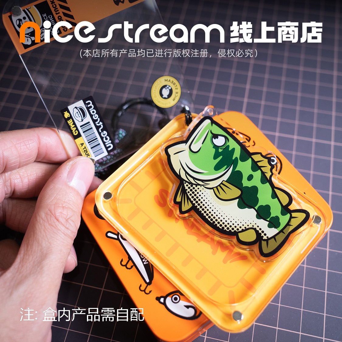 钓鱼仔|钓鱼仔磁吸保鲜盒造型亚克力挂件
