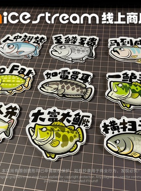 Nice stream钓鱼仔 | 路亚鱼类钓箱渔轮亚克力磁吸谐音梗冰箱贴