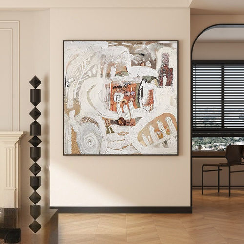 纯手绘奶油风艺术画高级感装饰画