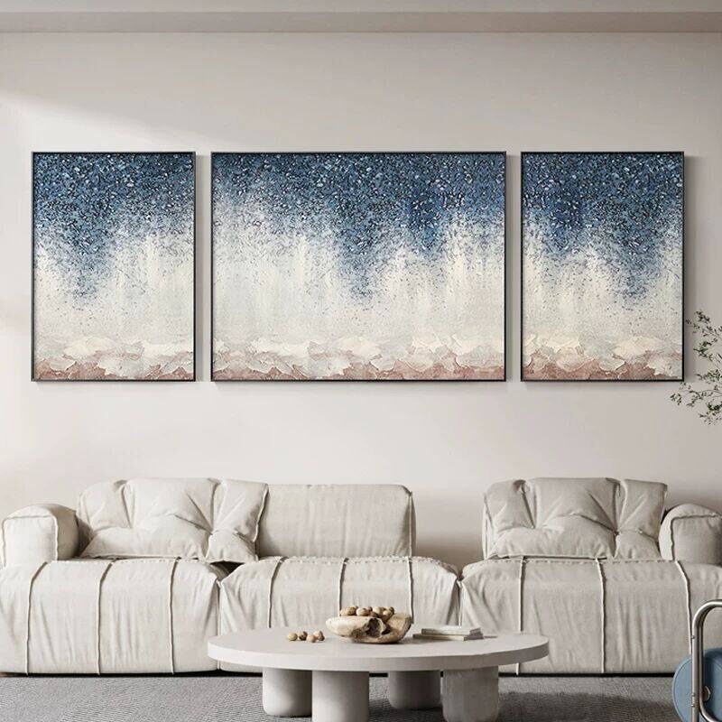 手绘油画肌理星空抽象挂画高级感