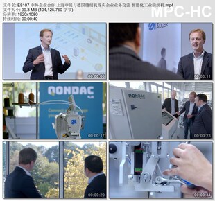 中外企业合作上海申贝 德企业务交流智能工业缝纫机 实拍视频素材