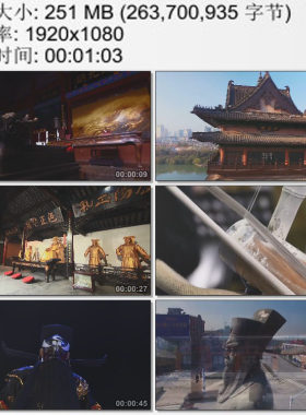 开封府包拯塑像 包公清官 戏曲脸谱 清正廉洁 高清实拍视频素材
