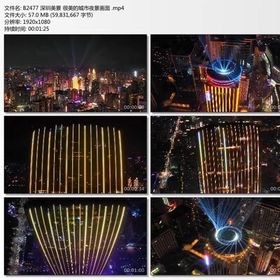 深圳美景 很美的城市夜景画面 高清实拍视频剪辑素材