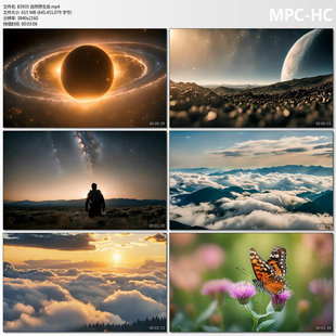 自然界生命碰撞起源宇宙宇宙诞生蝴蝶宣传片科技森林AIGC视频素材