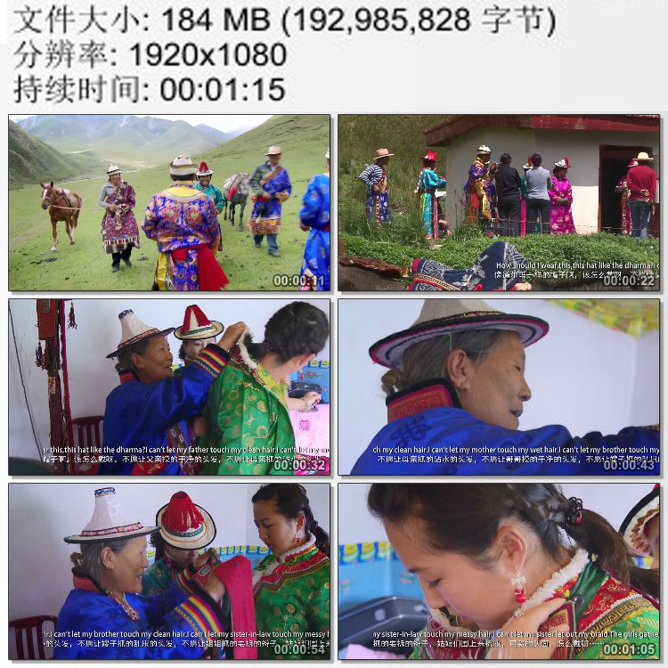 草原少数民族裕固族传统婚礼 带头面 民族歌手唱民 实拍视频素材