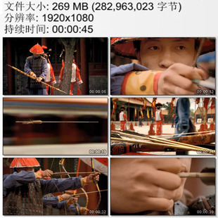 皇宫御林军训练射箭 箭在空中飞射中靶心古代军 高清实拍视频素材