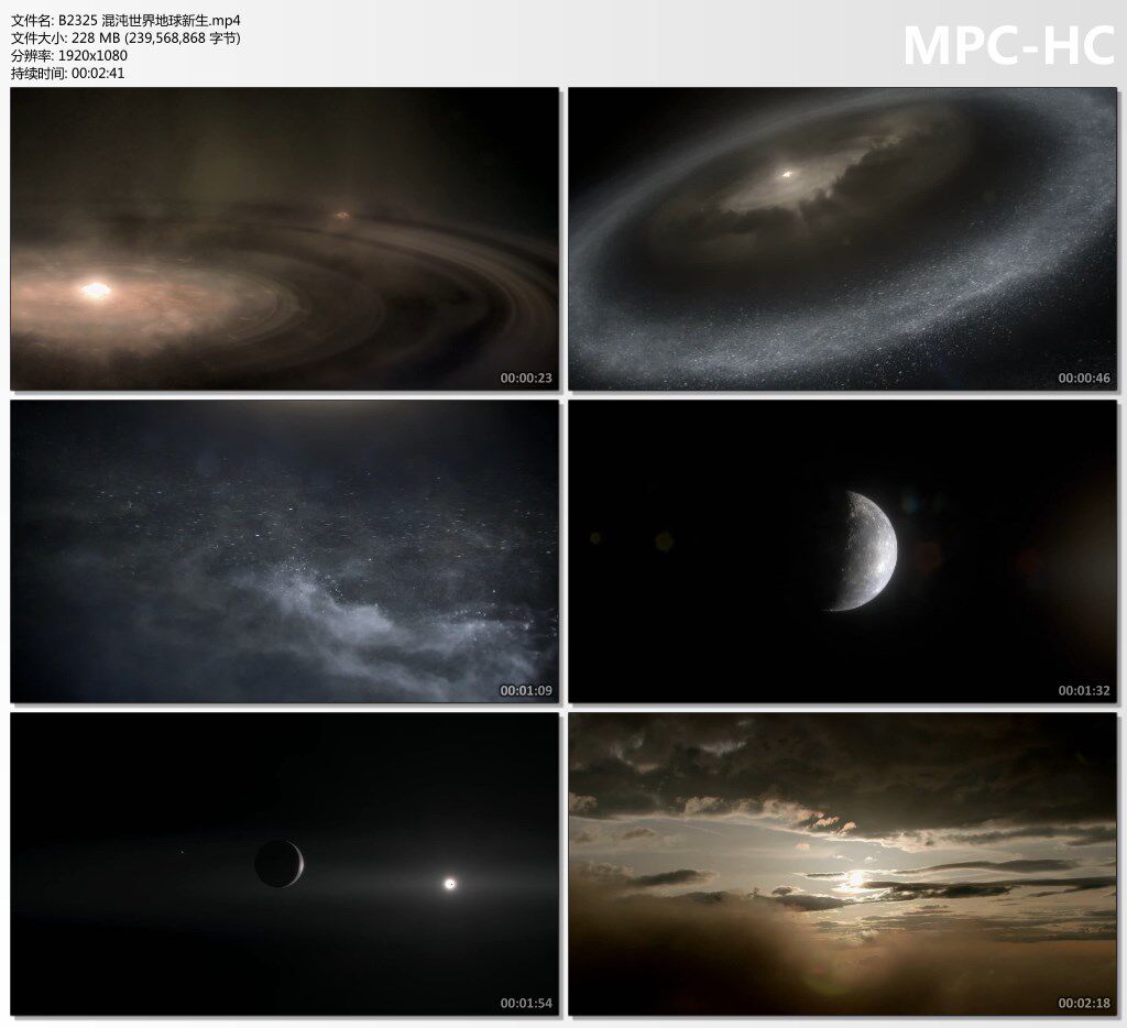 混沌世界宇宙新生太阳系地球银河星云陨石爆炸开天辟地 视频素材