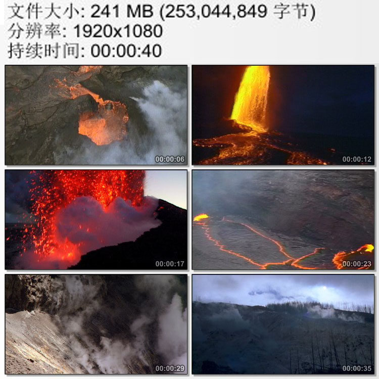 火山喷发 岩浆与浓烟 高清实拍视频素材
