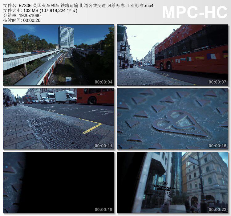 英国火车列车 铁路运输 街道公共交通风筝标志 高清实拍视频素材