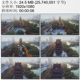 航拍安徽合肥 清风阁 美丽省城 高清实拍视频素材 标志建筑