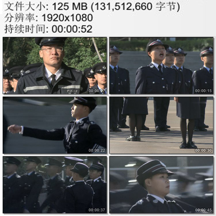 香港警察训练 队形队列 女兵走正步 实拍动态视频素材