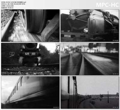 火车行驶黑白历史画面二战蒸汽火车铁路轨道运输战争年代视频素材