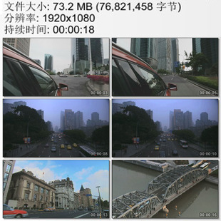 行车上海滩 都市车流交通 外滩古建 外白渡桥 高清实拍视频素材